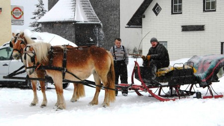 Der Pferdeschlitten beim Schaglhof am Joachimsberg