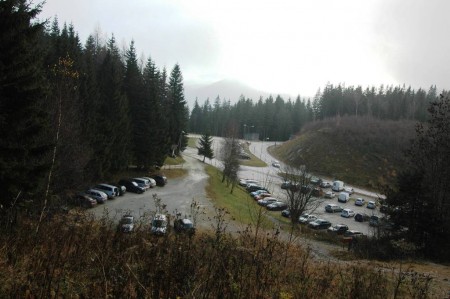 Blick zurück auf den Parkplatz am Preiner Gscheid