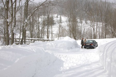 Die Schneemassen beim Ausgangspunkt