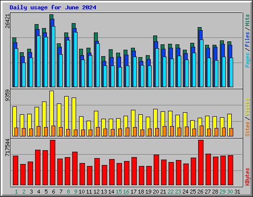 Daily usage for June 2024