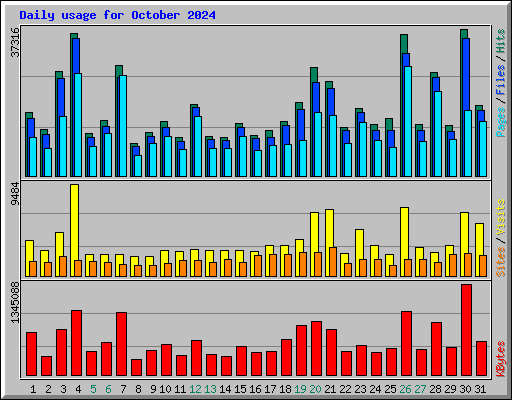 Daily usage for October 2024