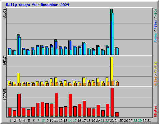 Daily usage for December 2024