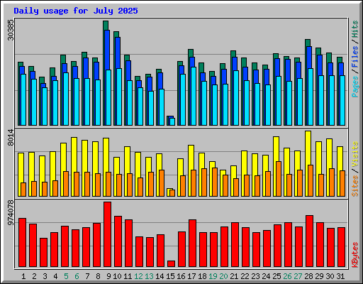 Daily usage for July 2025