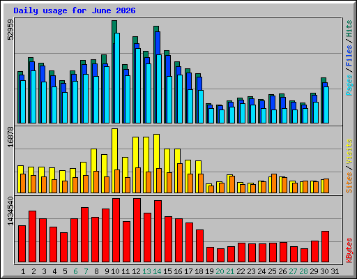 Daily usage for June 2026